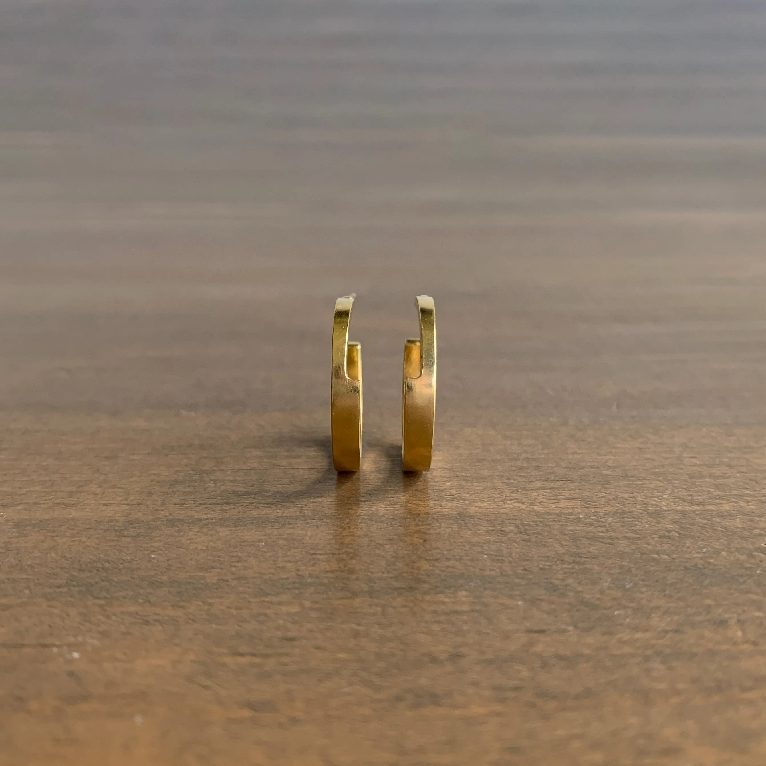 Small Gold Wedge Hoop Earrings