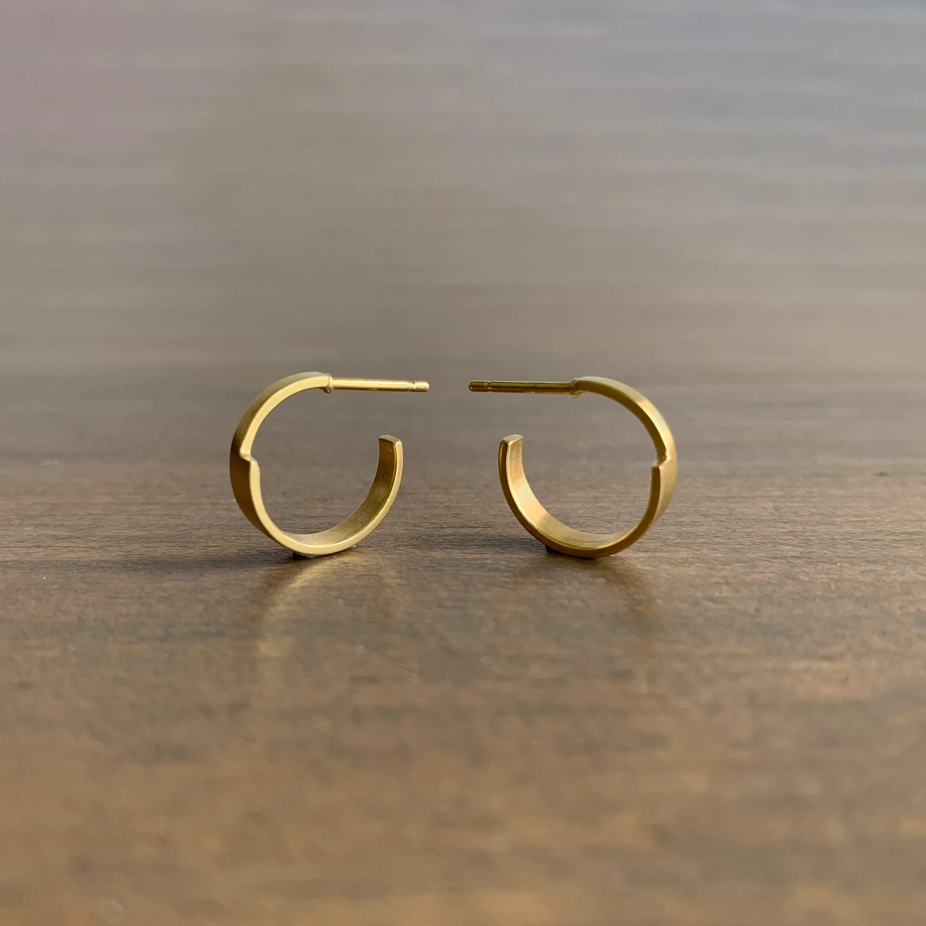 Small Gold Wedge Hoop Earrings