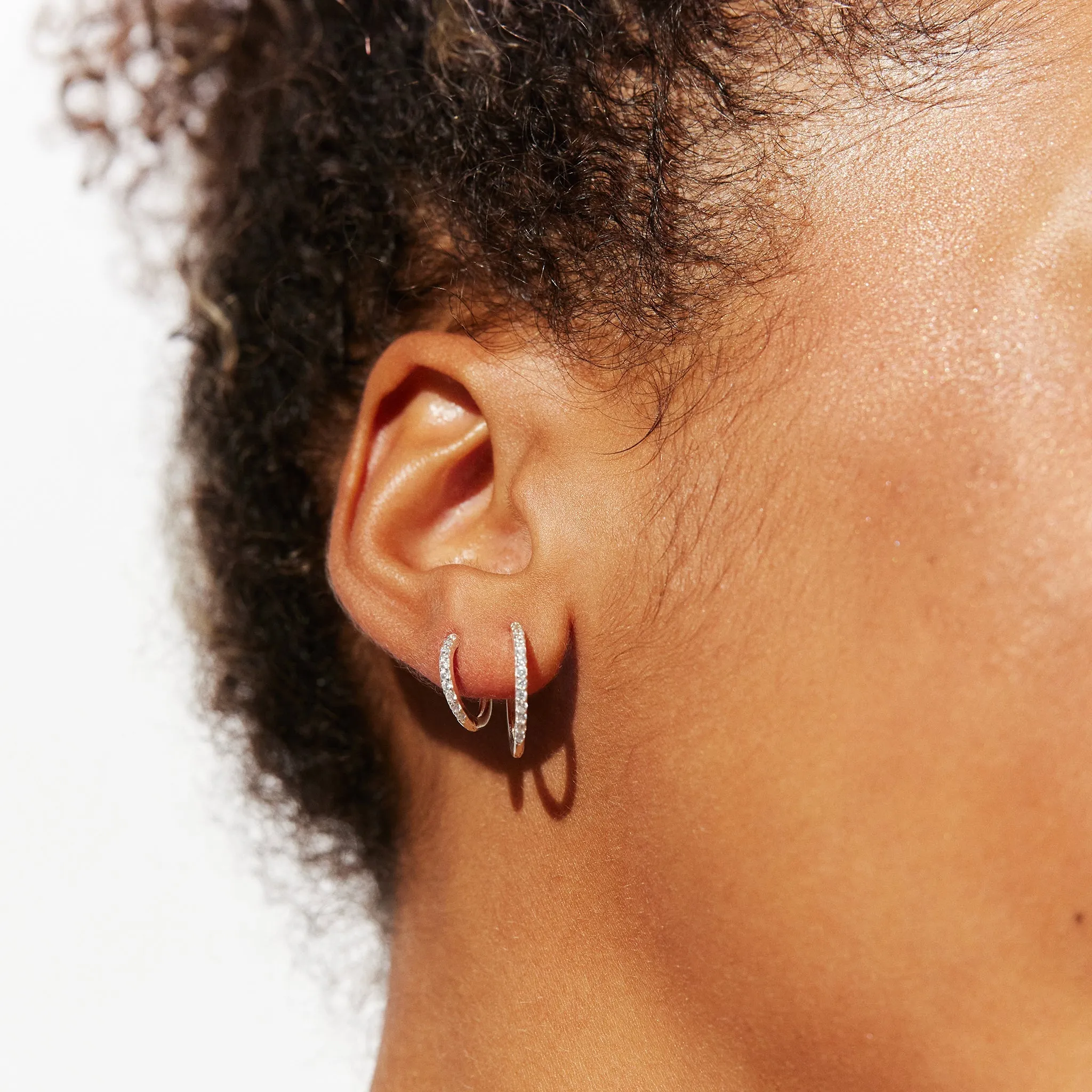 Small Pavé Hoop Earrings