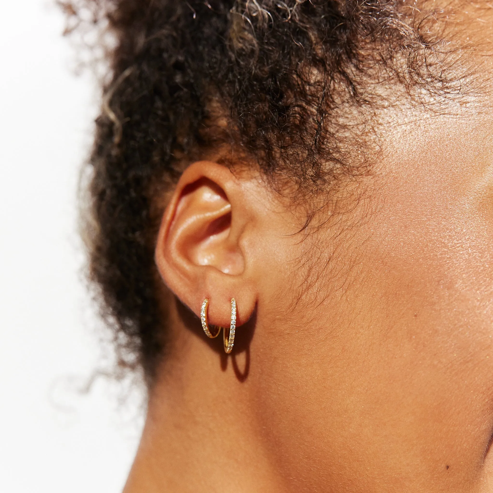 Small Pavé Hoop Earrings