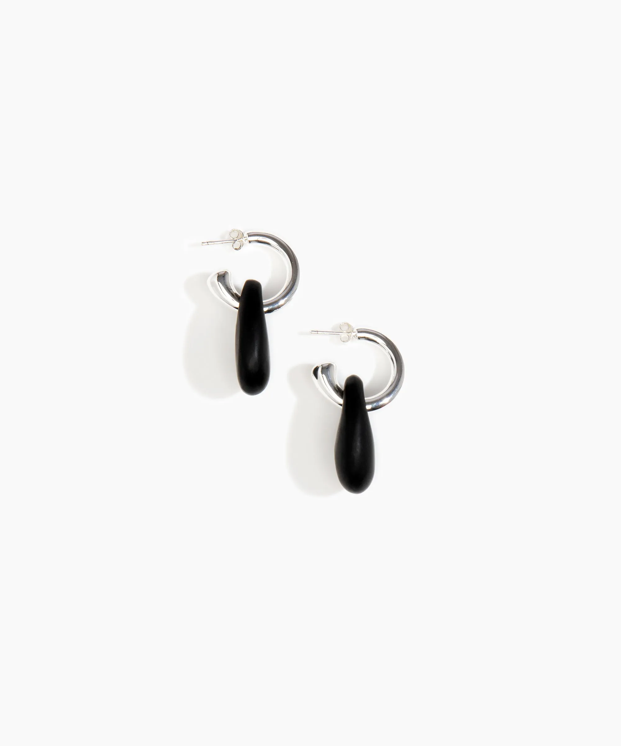Small Rock Hoop Earrings