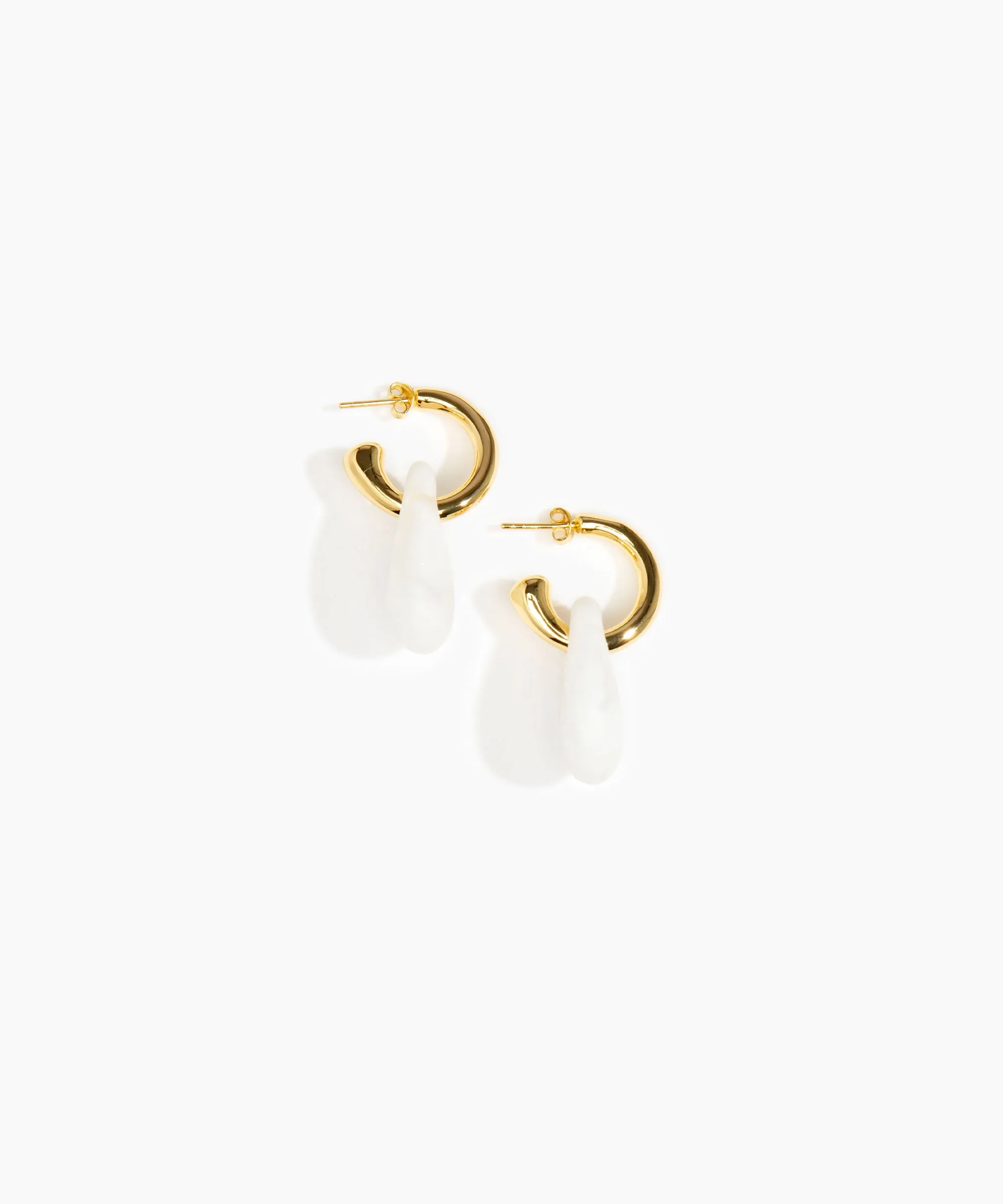 Small Rock Hoop Earrings