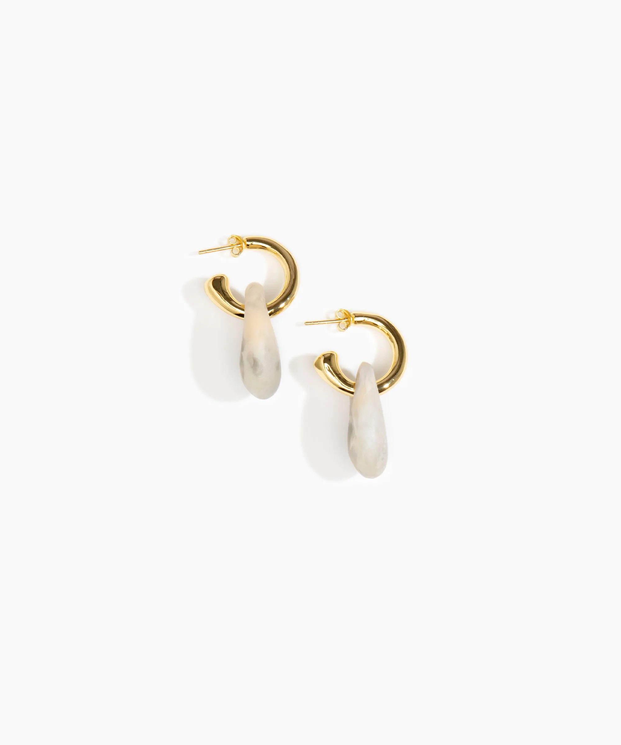 Small Rock Hoop Earrings