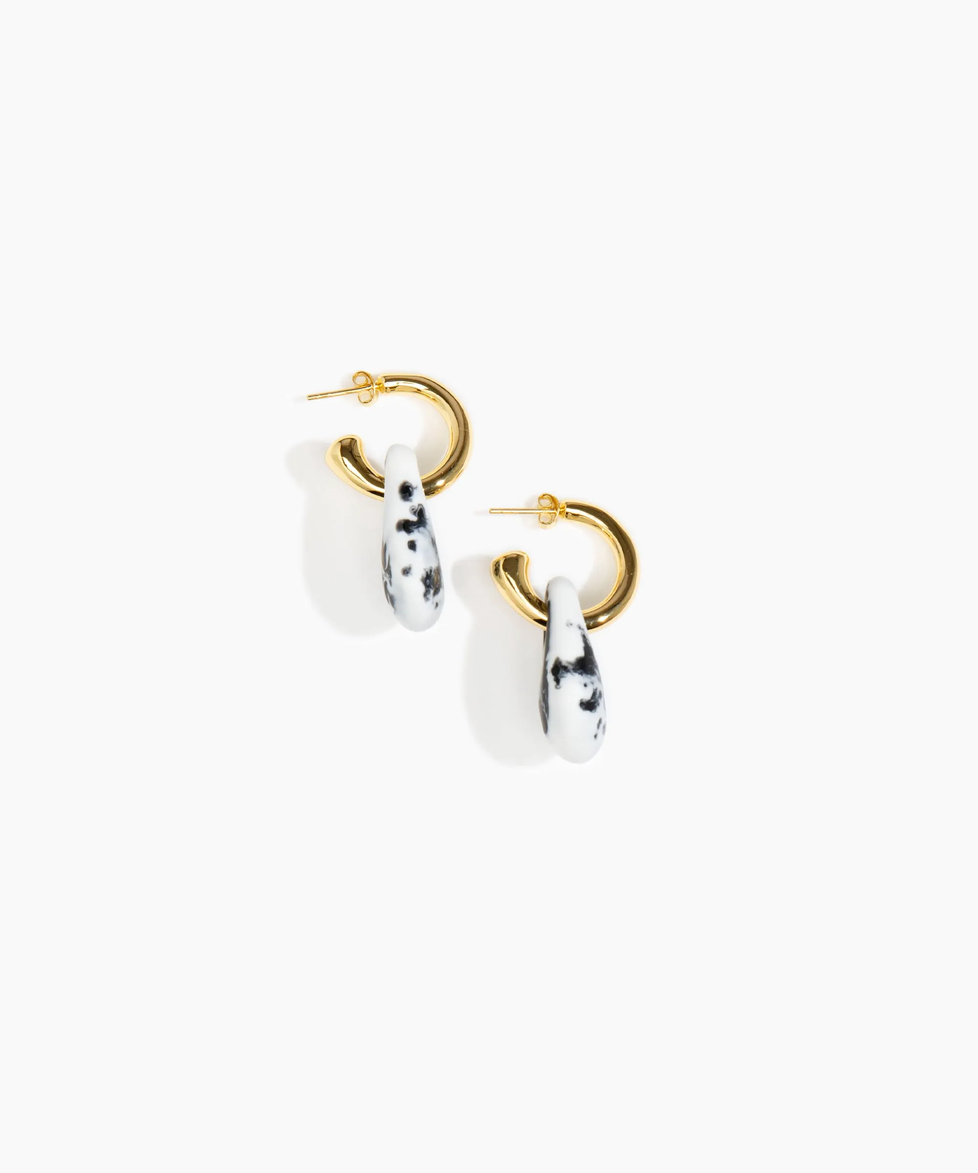 Small Rock Hoop Earrings