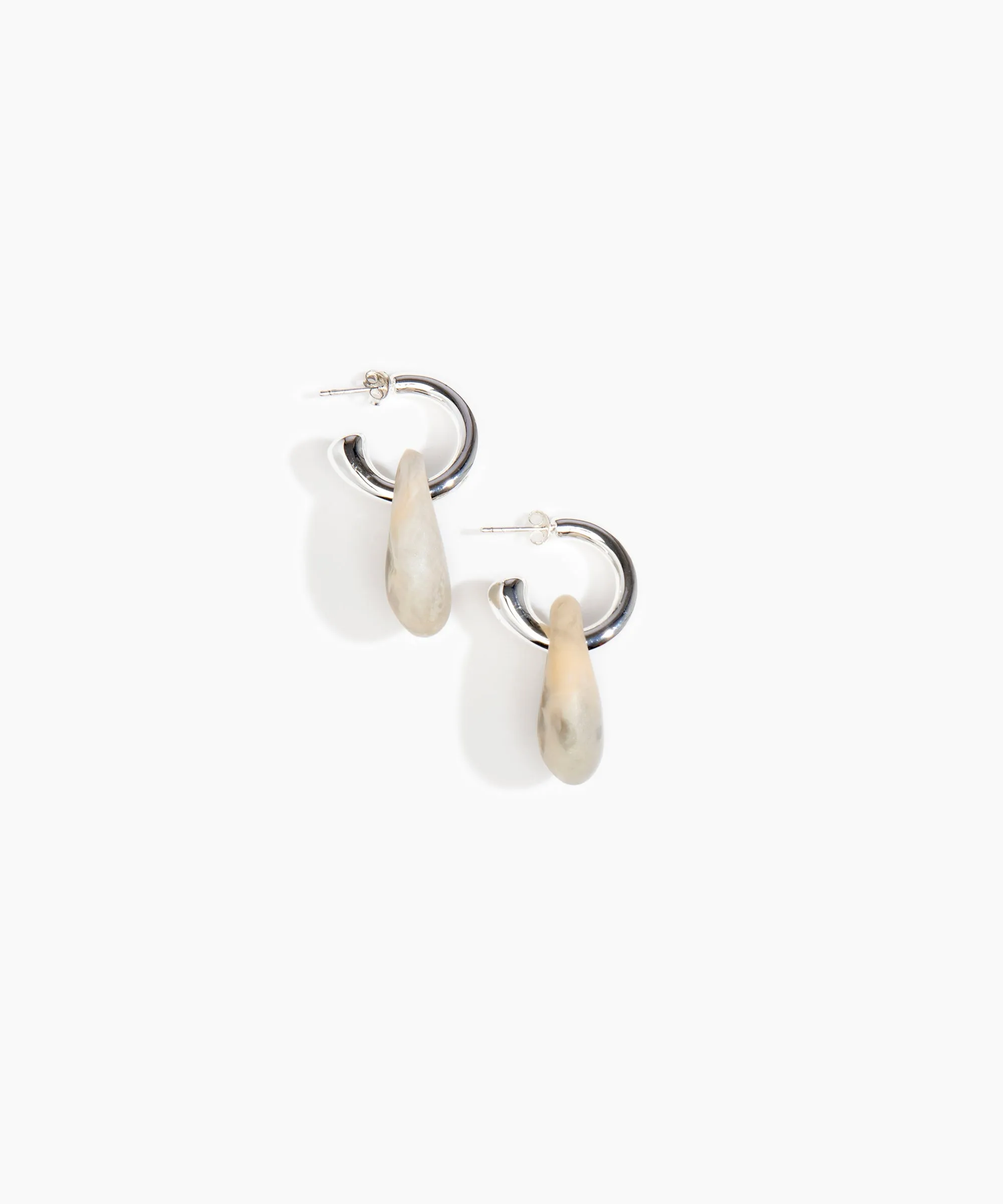 Small Rock Hoop Earrings