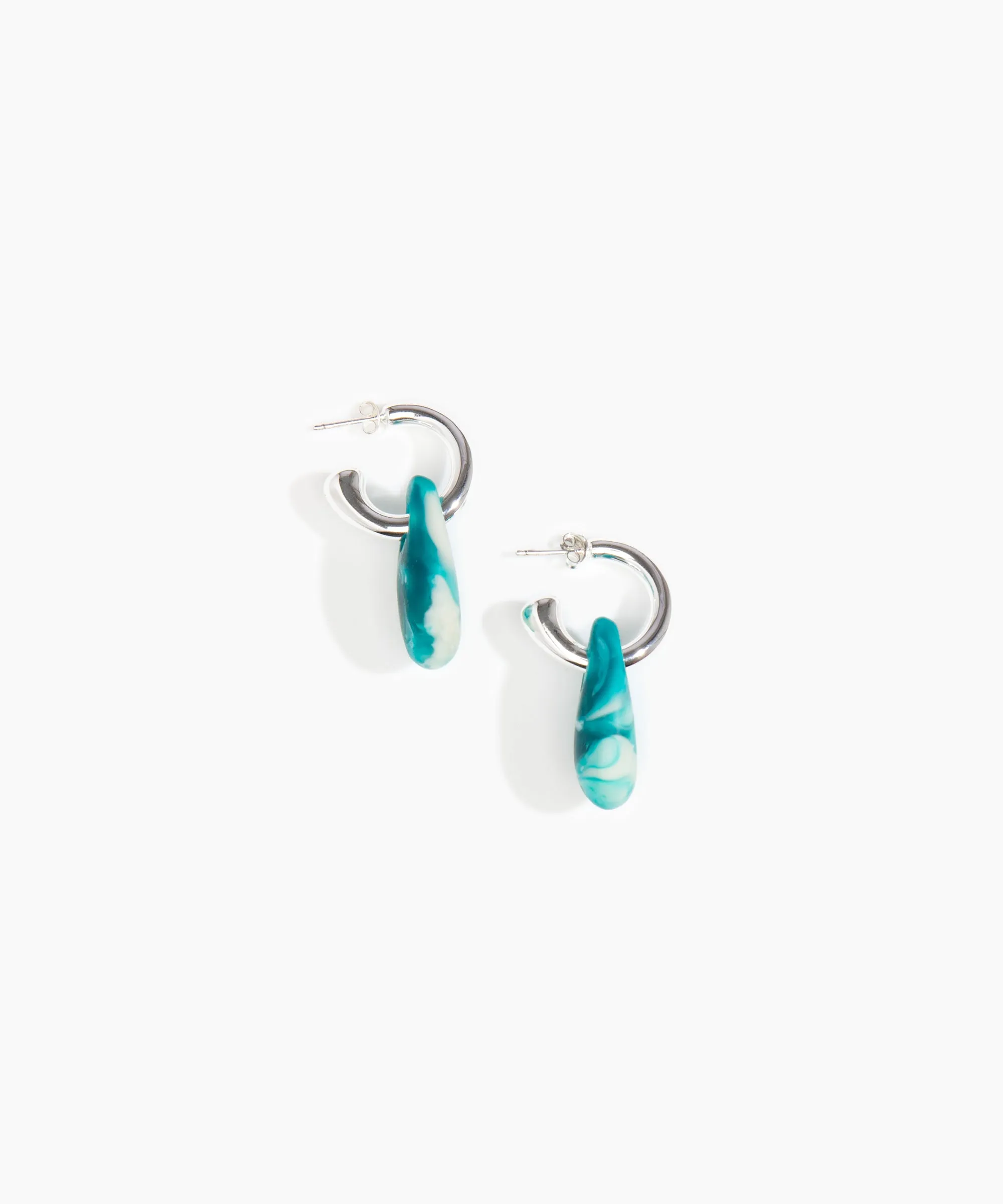 Small Rock Hoop Earrings