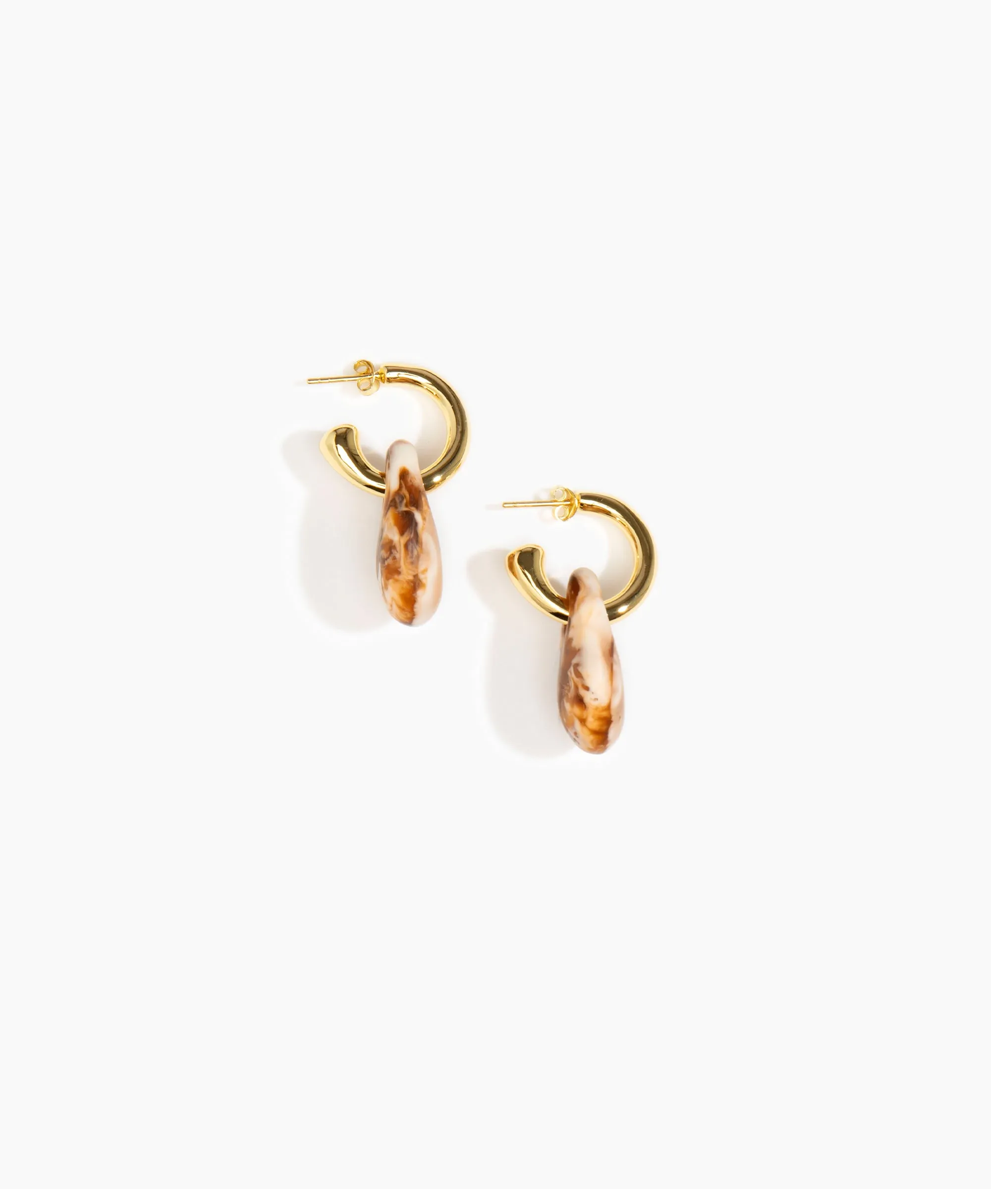 Small Rock Hoop Earrings