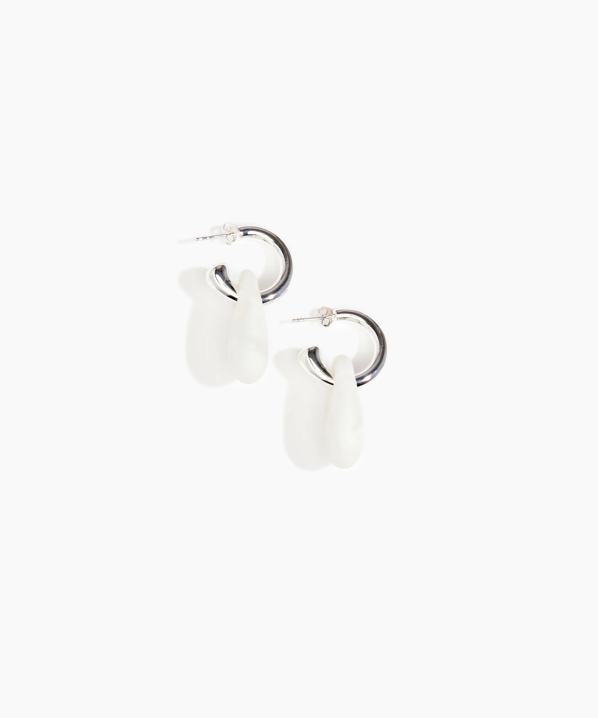 Small Rock Hoop Earrings