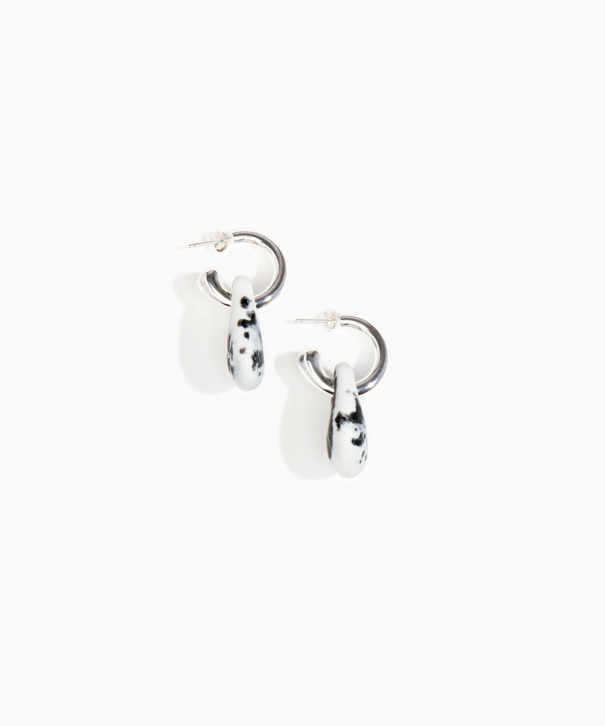Small Rock Hoop Earrings