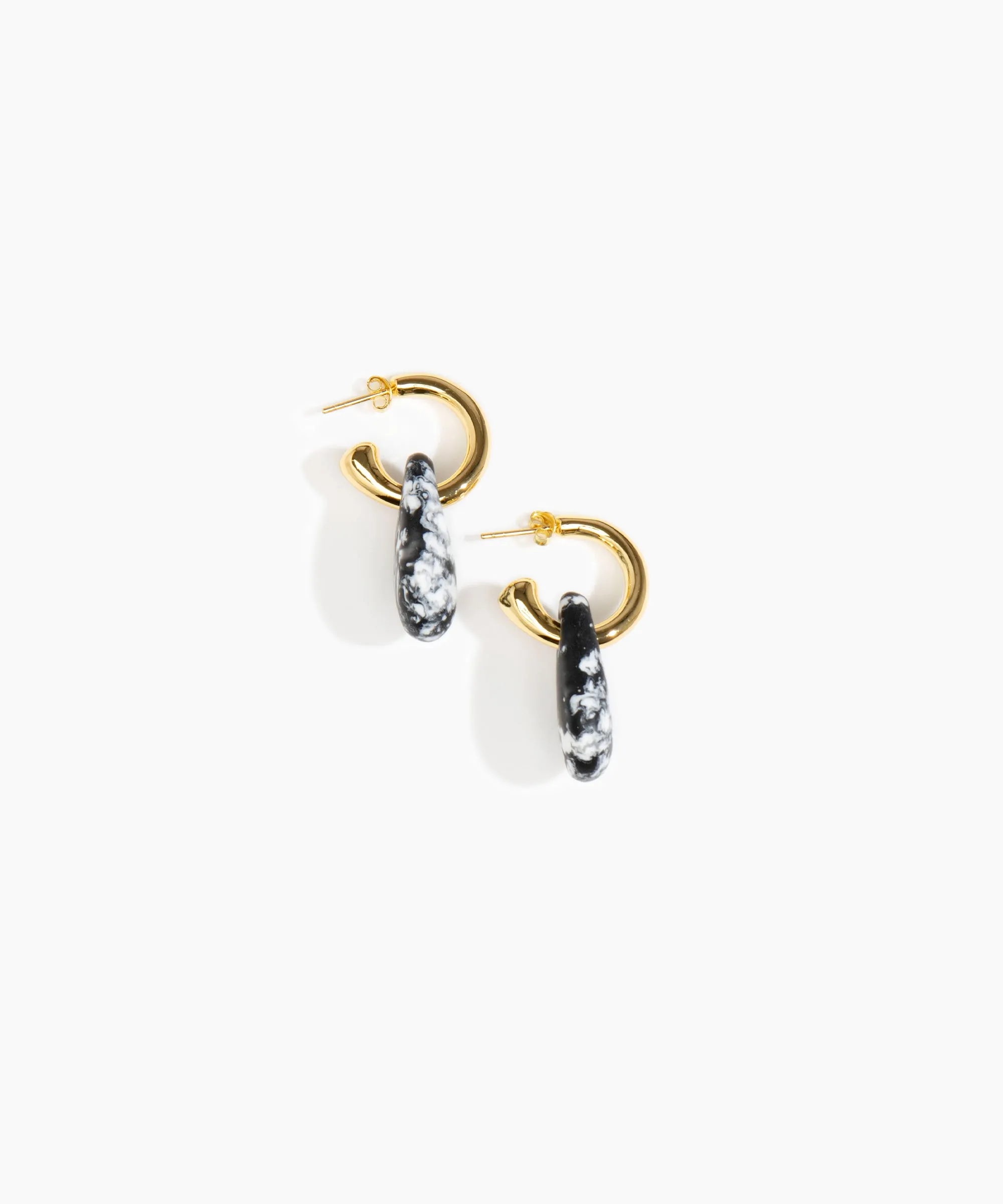 Small Rock Hoop Earrings