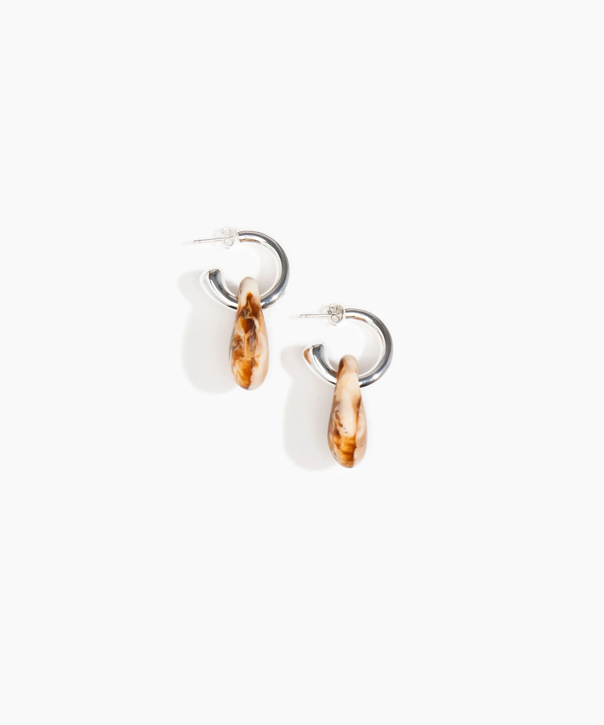 Small Rock Hoop Earrings