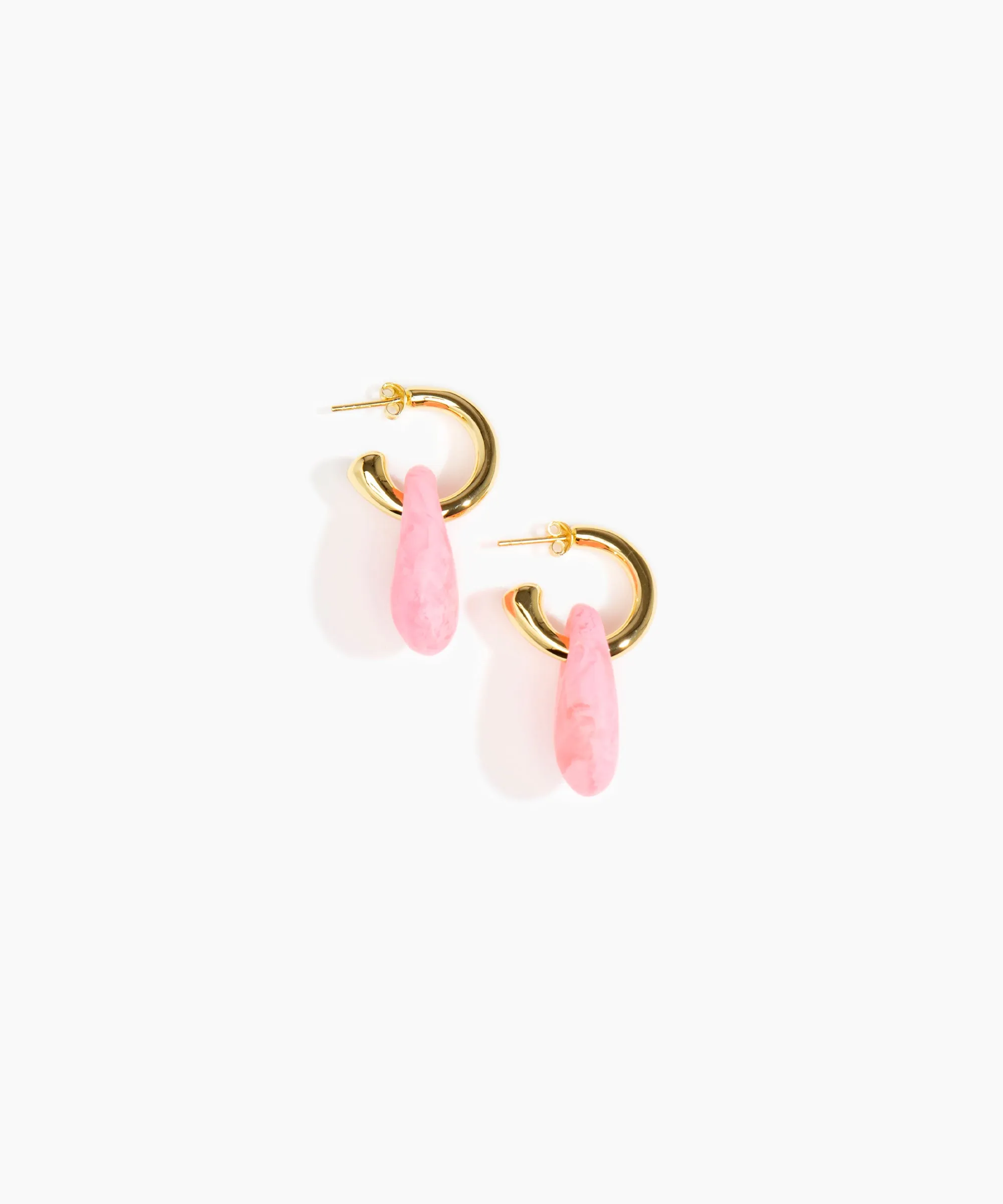 Small Rock Hoop Earrings
