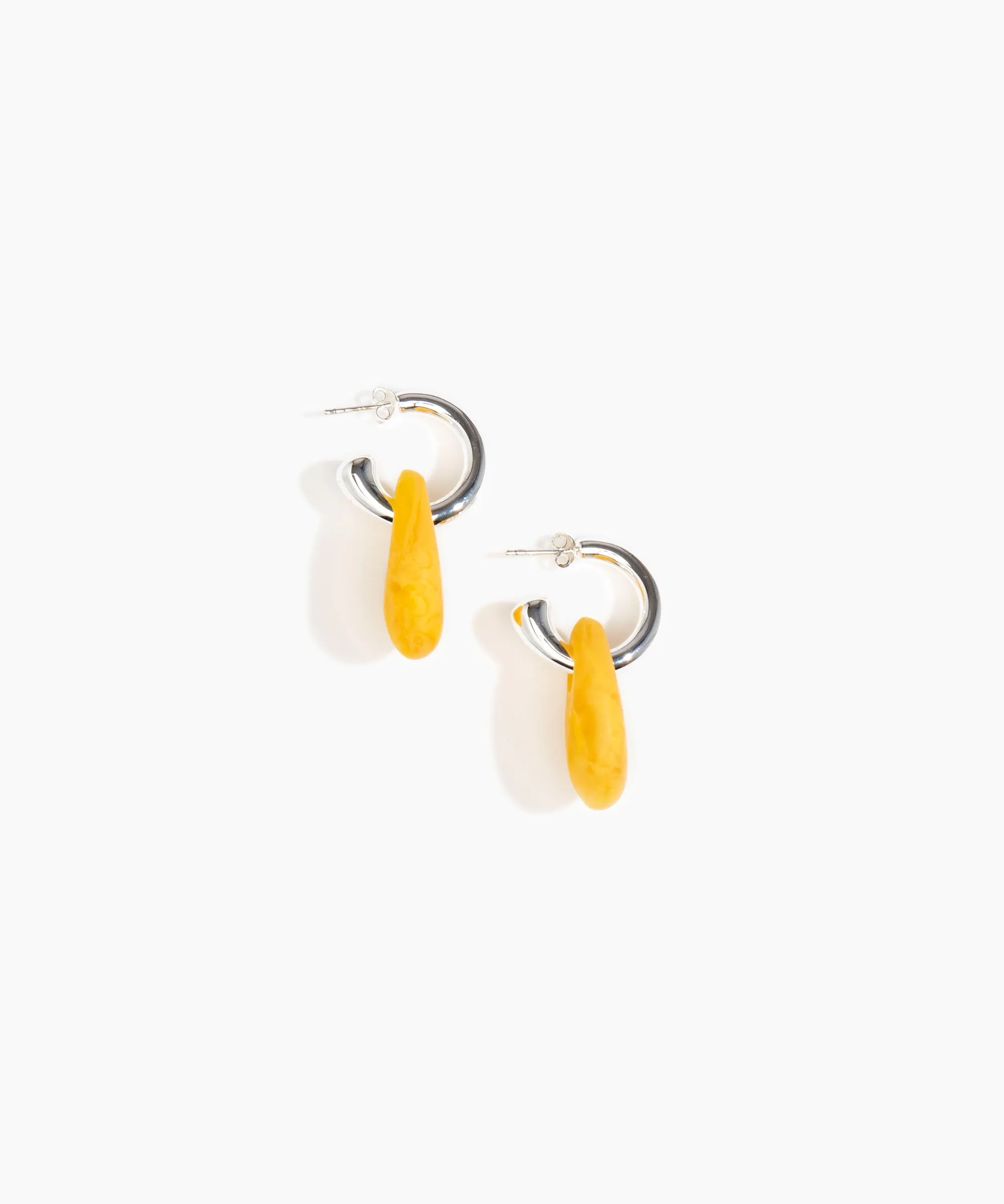 Small Rock Hoop Earrings