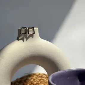 Solid Silver Square Stud Earrings
