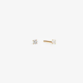 STUD EARRINGS Gold 2 mm