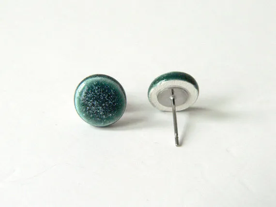 Stud earrings - Turkish green
