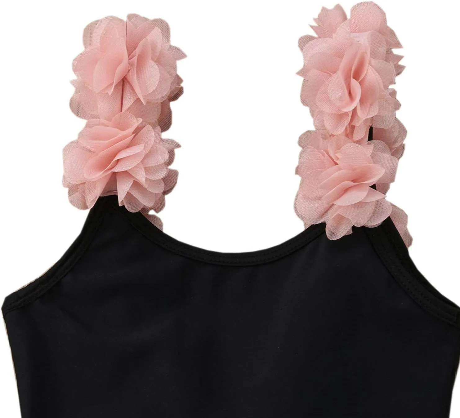 stylesilove Toddler Kid Girls 3D Flower Straps Backless One-Piece Solid Color Swimsuit Beach Bathing Swimwear, 3 Colors