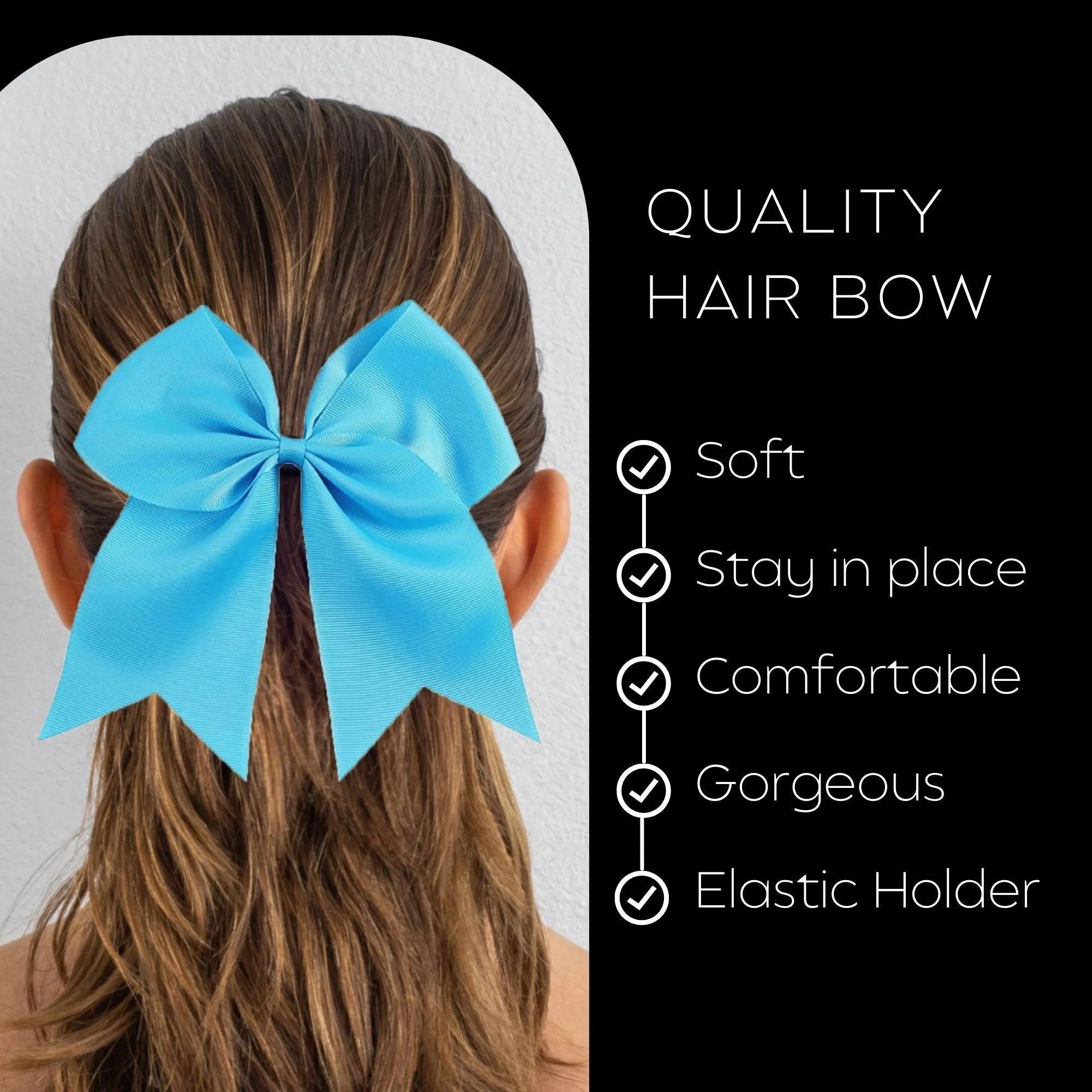Teal Cheer Bows - 10 Pack