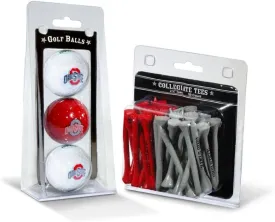 Team Golf NCAA Logo Imprinted Golf Balls (3 Count) & 2-3/4" Regulation Golf Tees (50 Count), Multi Colored