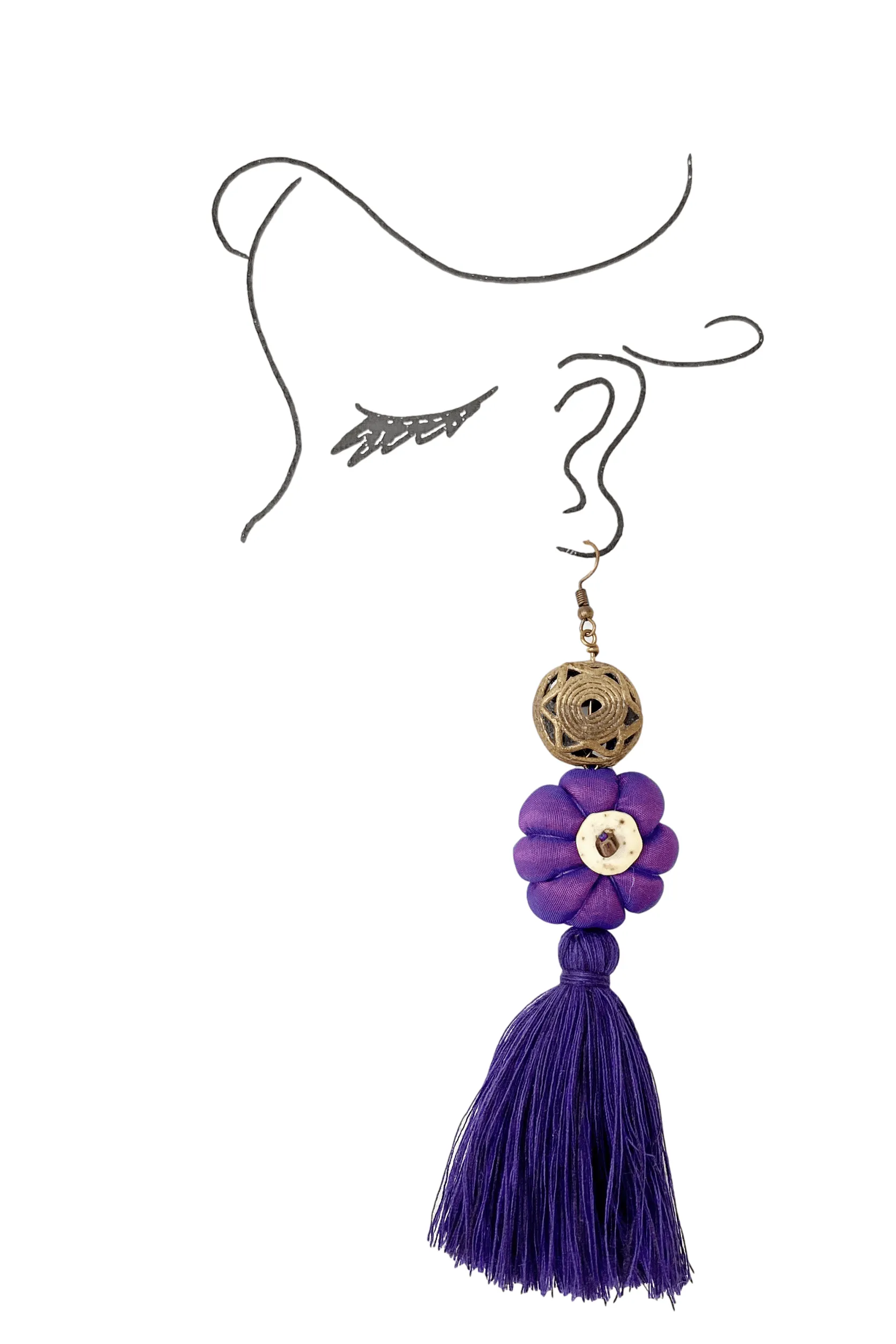 Textile Tassel Earrings
