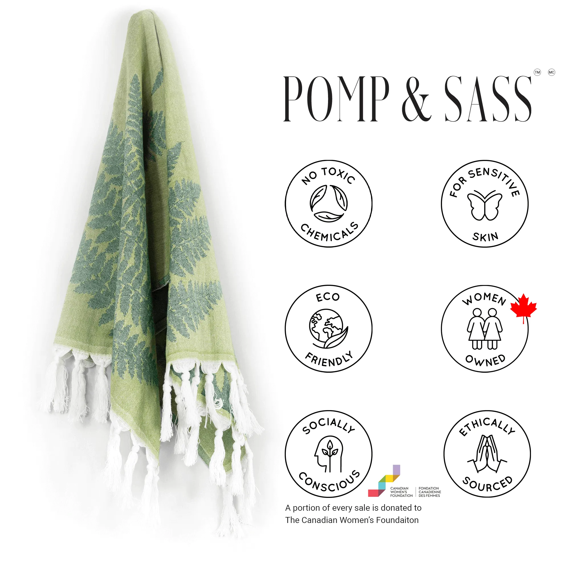 Turkish Cotton Hand Towel | Fern in Green