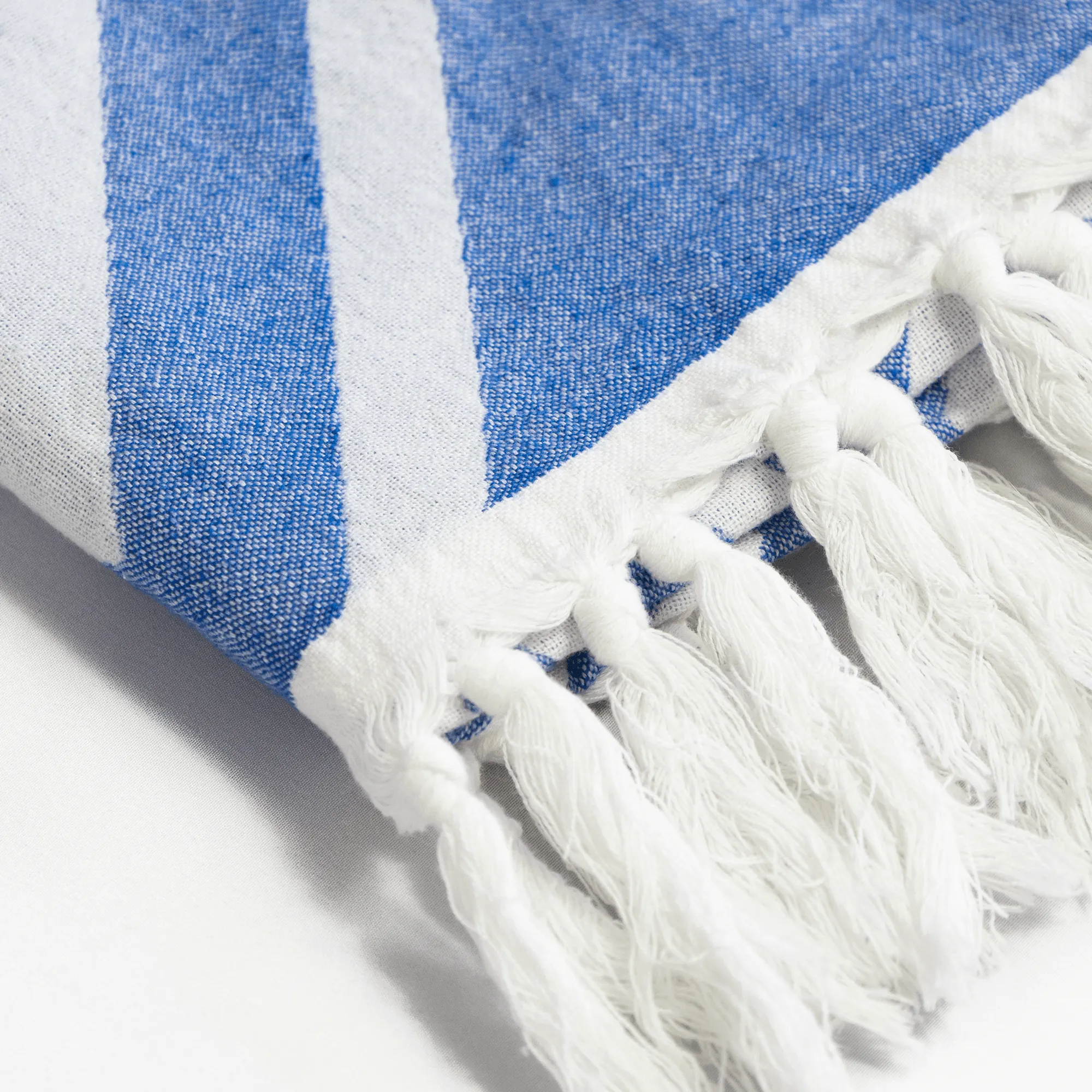 Turkish Cotton Hand Towel | Geo Diamond in Blue   White