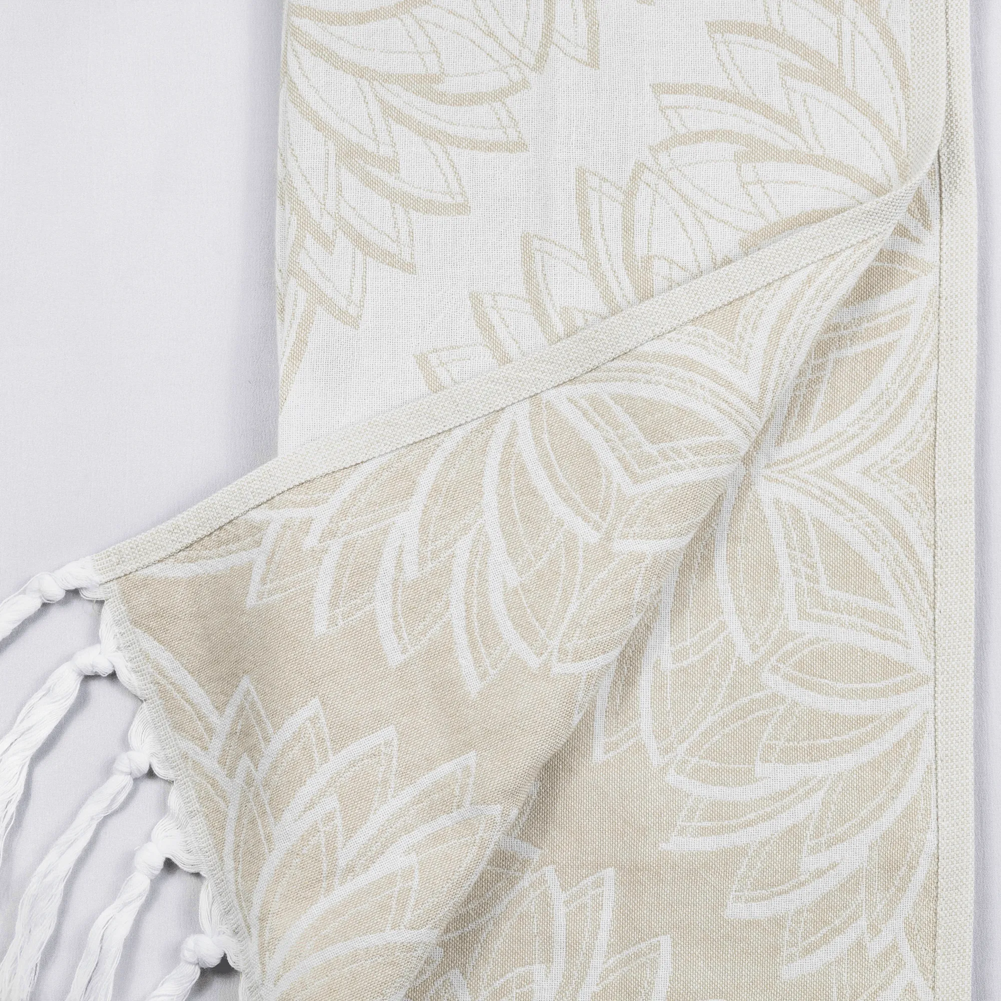 Turkish Cotton Hand Towel | Horona in Oat   White