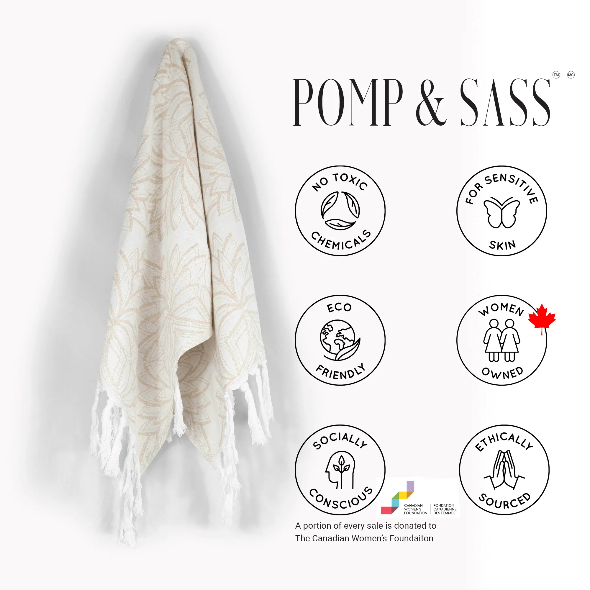 Turkish Cotton Hand Towel | Horona in Oat   White