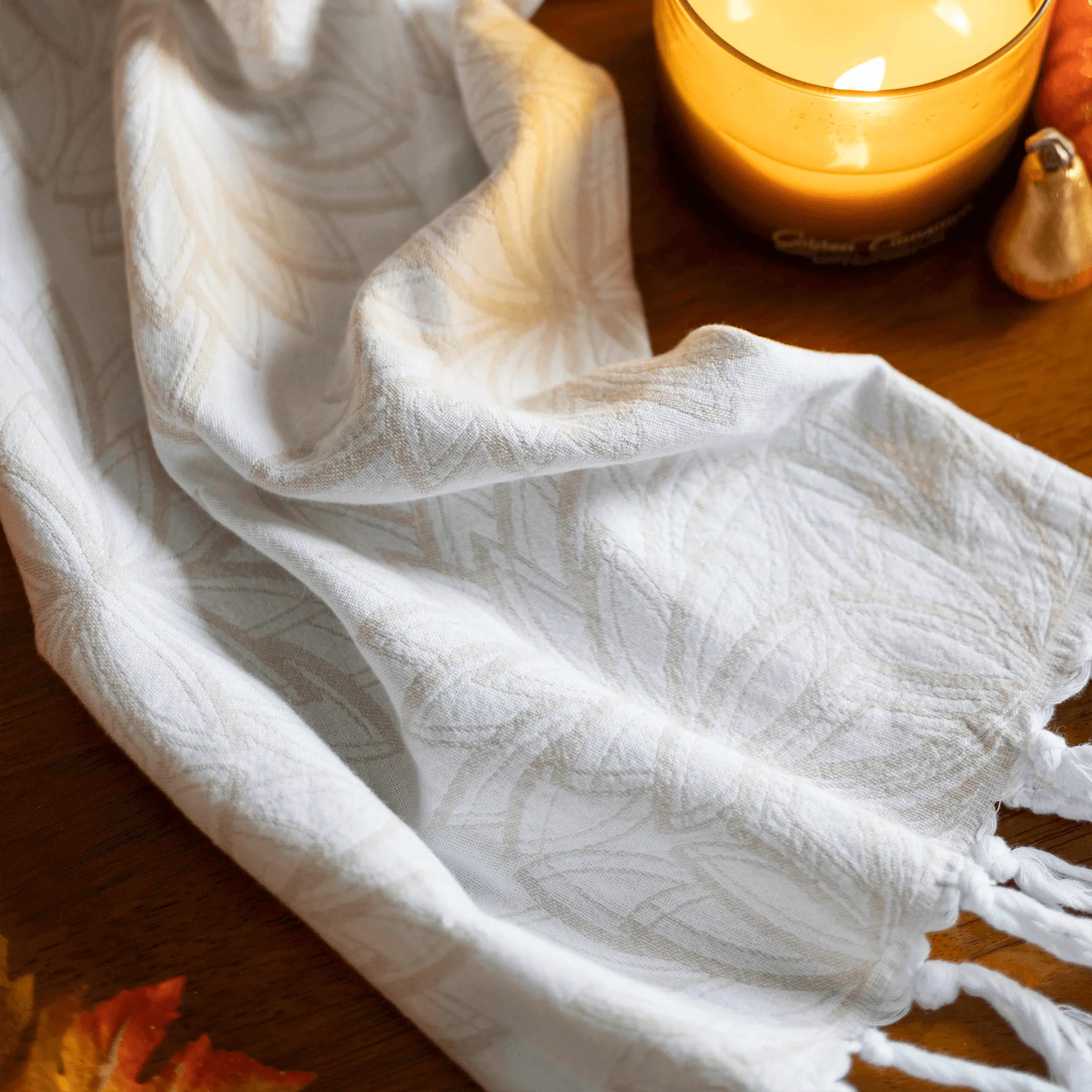 Turkish Cotton Hand Towel | Horona in Oat   White