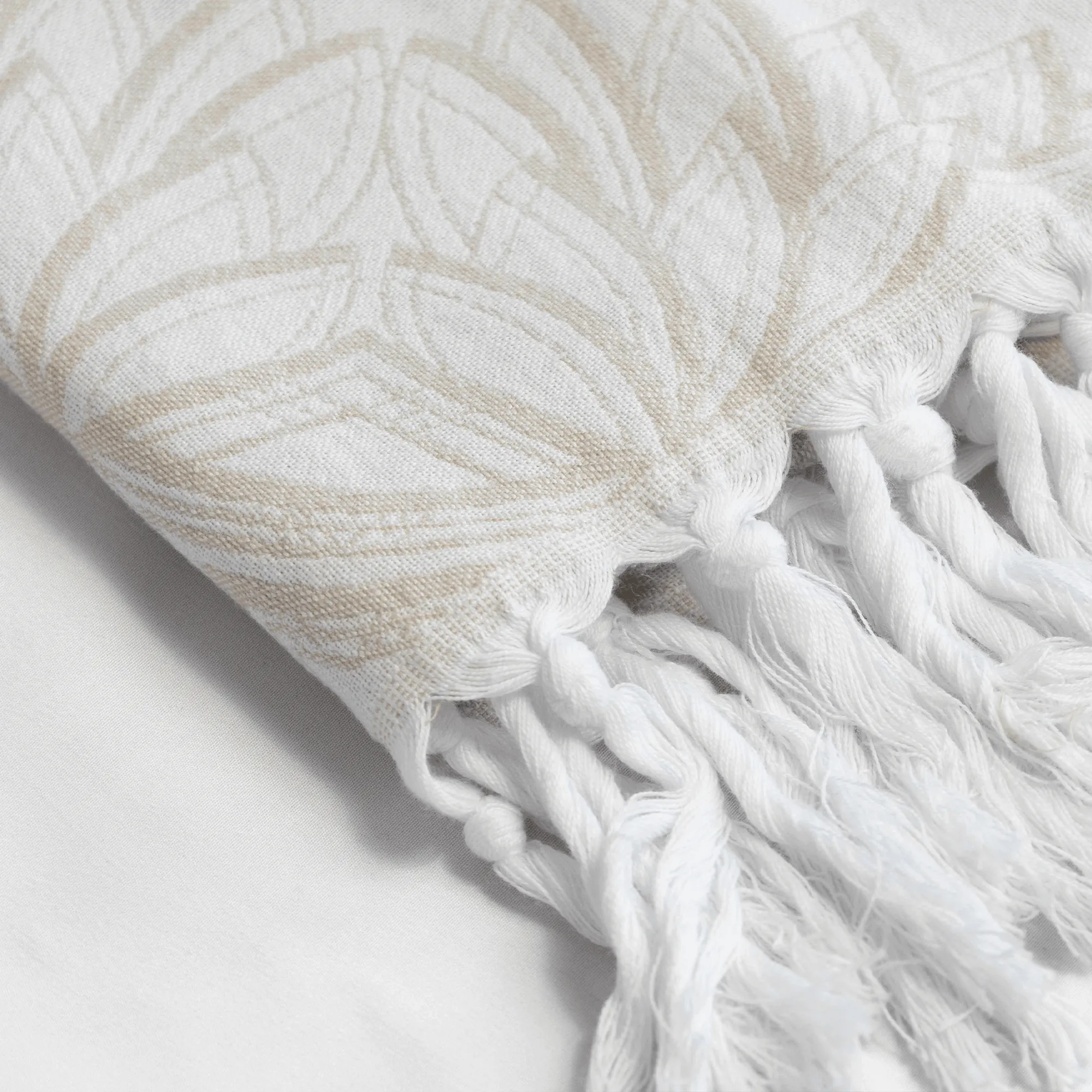 Turkish Cotton Hand Towel | Horona in Oat   White