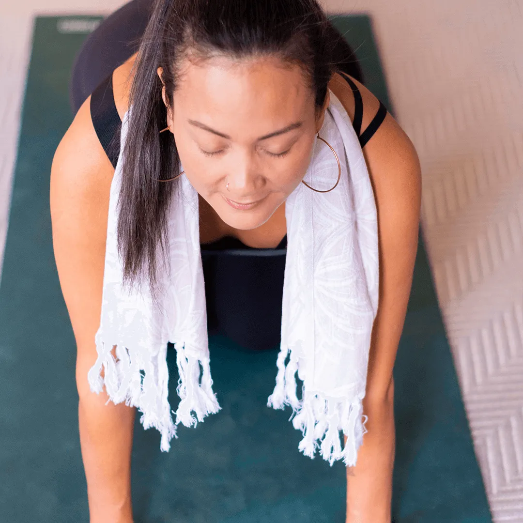 Turkish Cotton Hand Towel | Horona in Oat   White