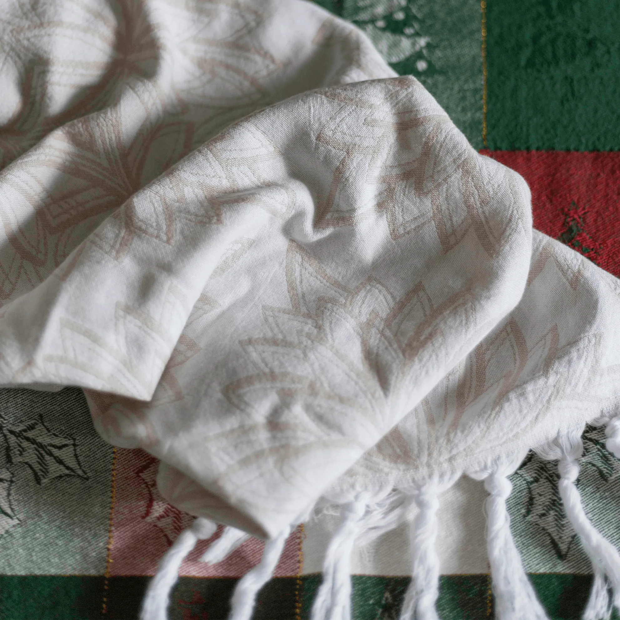 Turkish Cotton Hand Towel | Horona in Oat   White