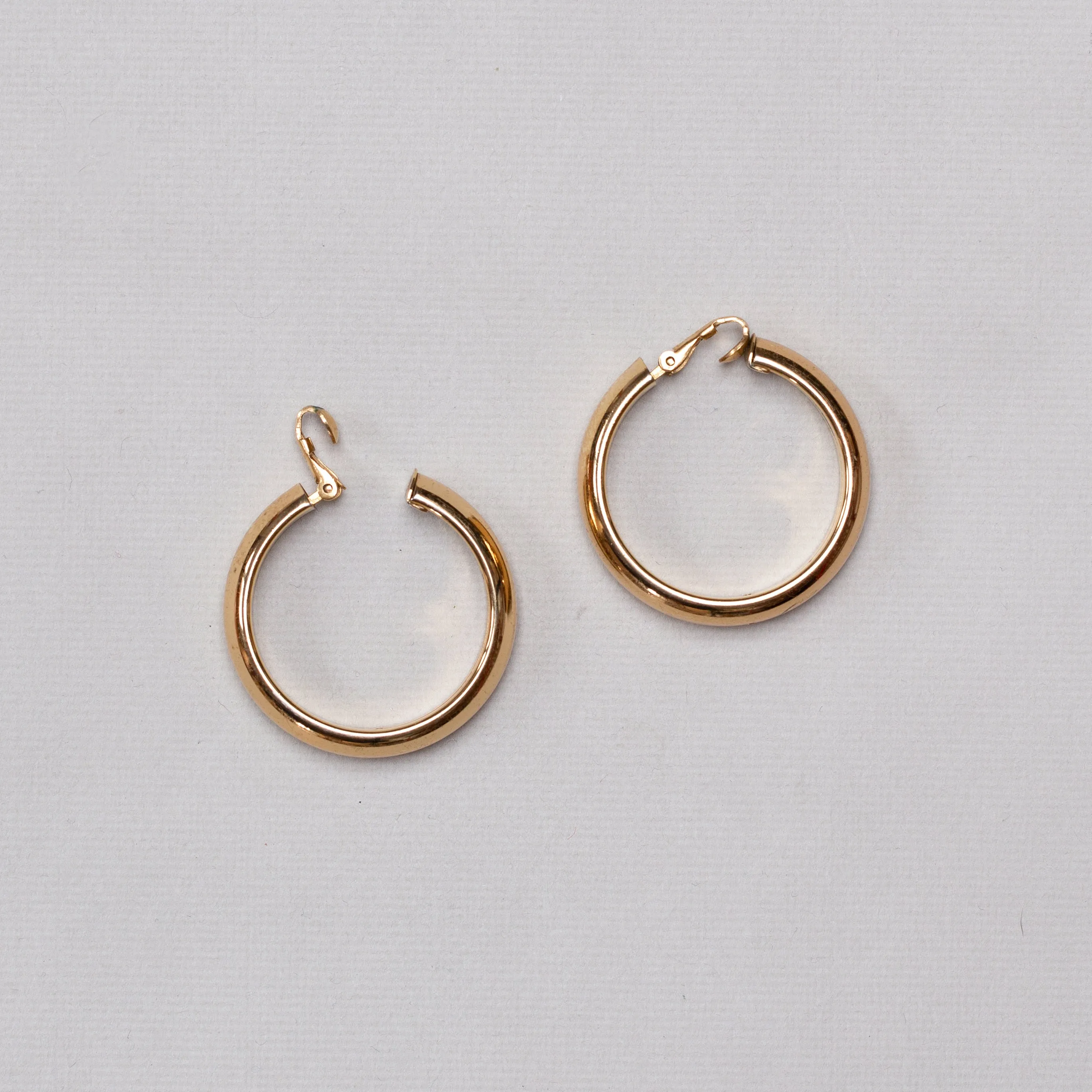 Vintage Gold Clip-on Hoop Earrings