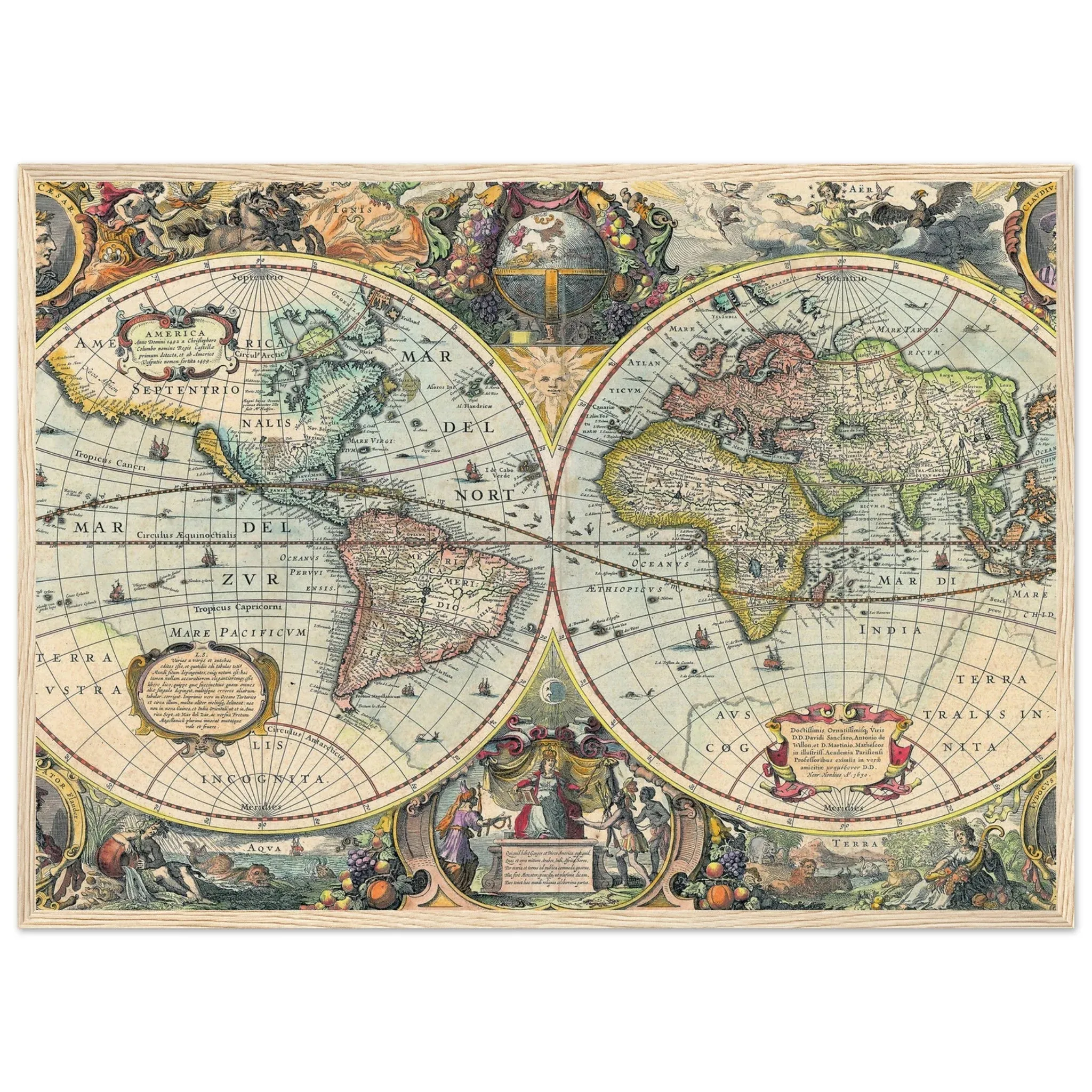 Vintage World Map Wall Art