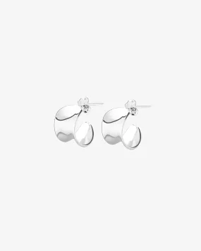 Wave mini hoops silver