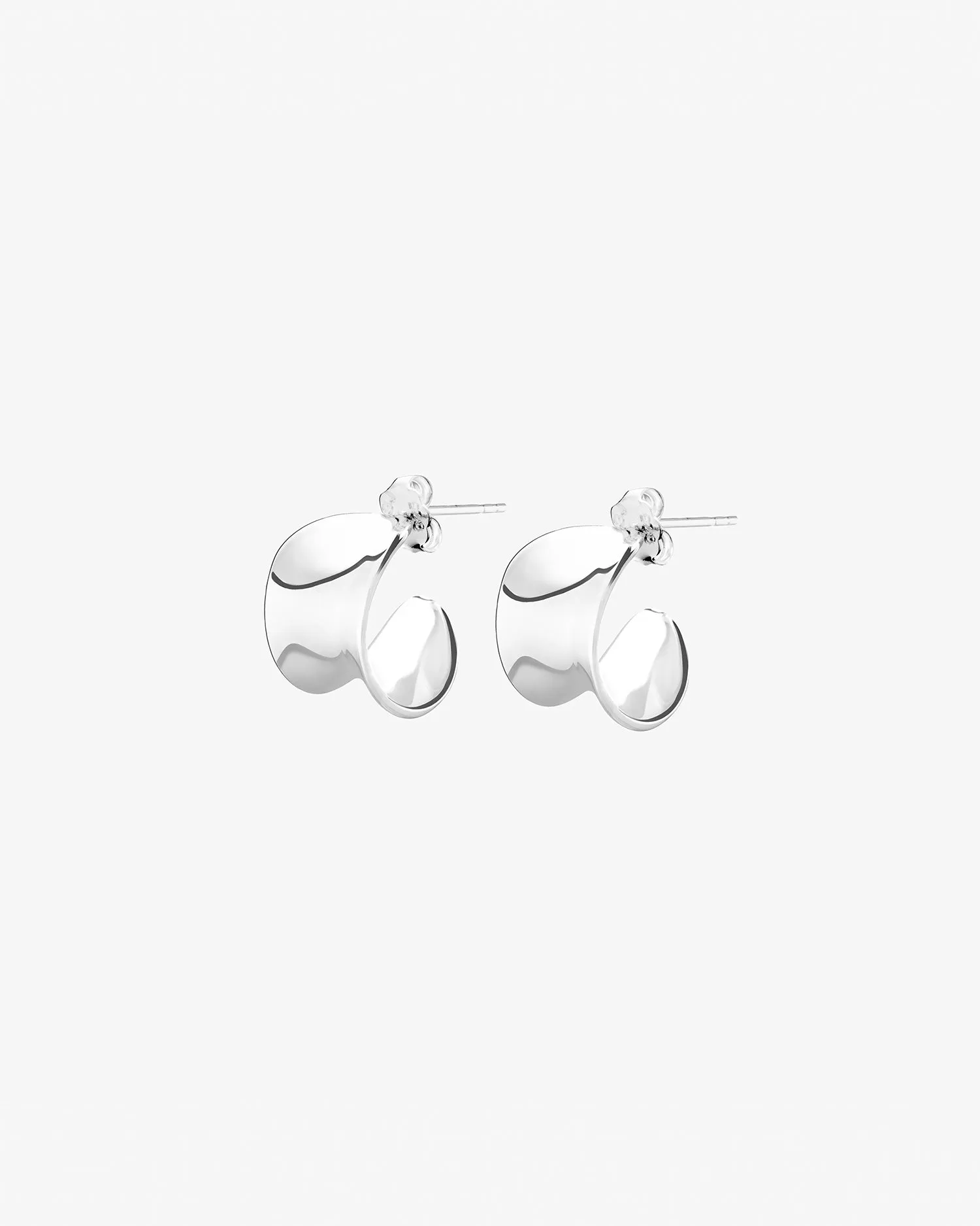 Wave mini hoops silver