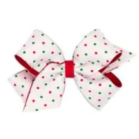 White Christmas dots overlay grosgrain