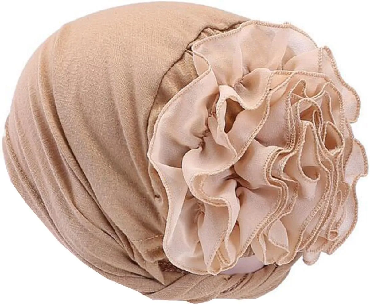 Women Flower Elastic Turban Beanie Wrap Chemo Cap Hat