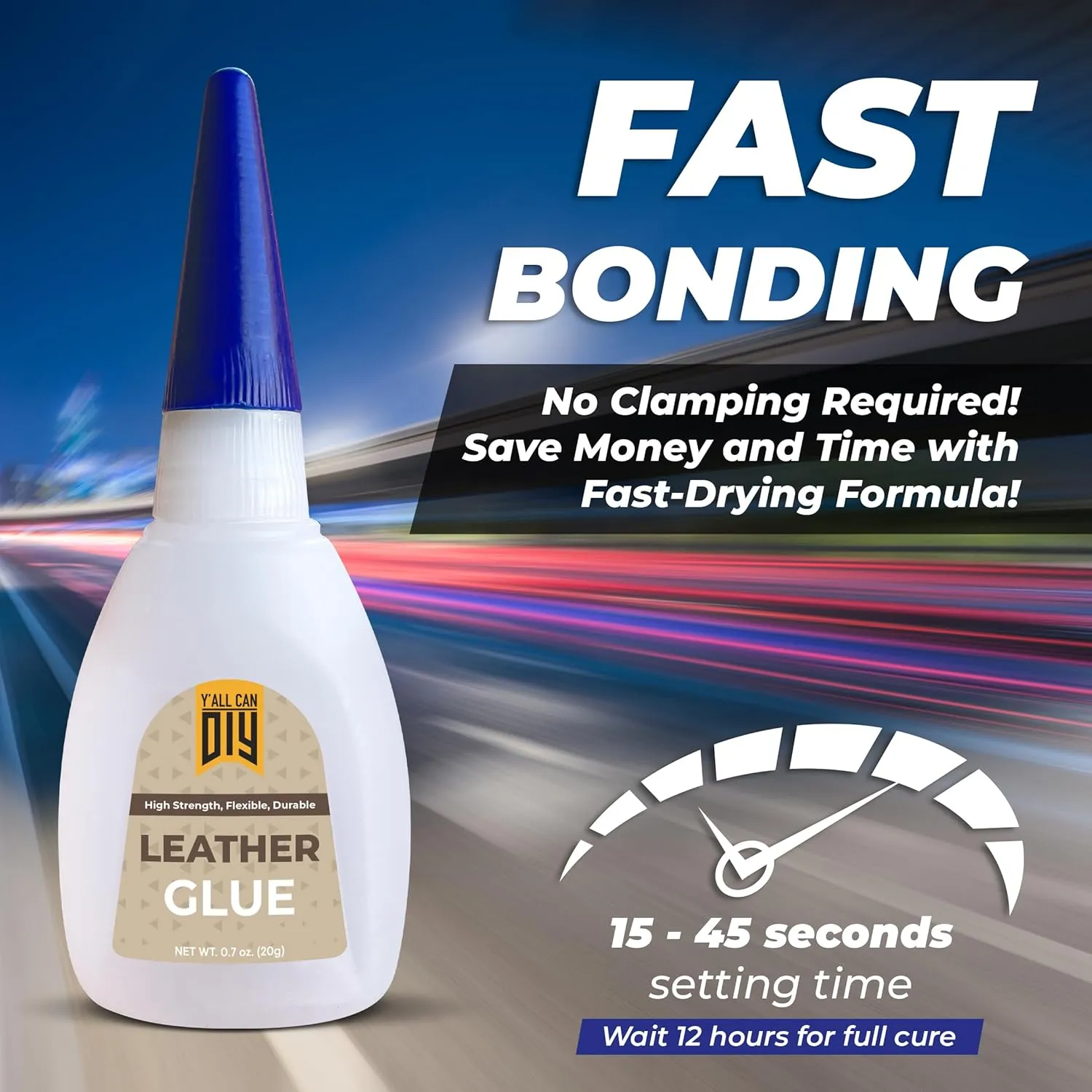 Y'allCanDiy Super Glue for Leather - Leather Glue Adhesive for Purses, Sofas and Furniture. Heavy Duty Waterproof Cyanoacrylate Based Adhesive for Leathercraft, Upholstery