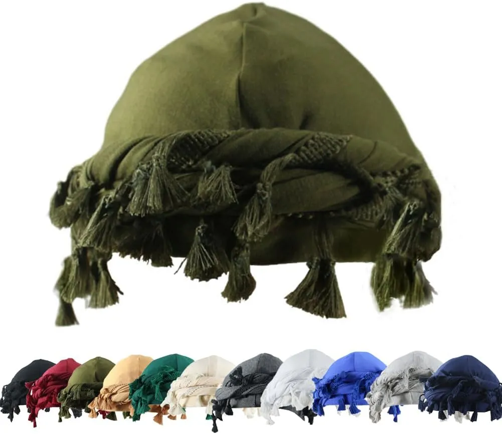 YuMENo Turban for Men Women Vintage Twist Durag Head Wraps Satin Lined Halo Turban with Tassel Waves Braids