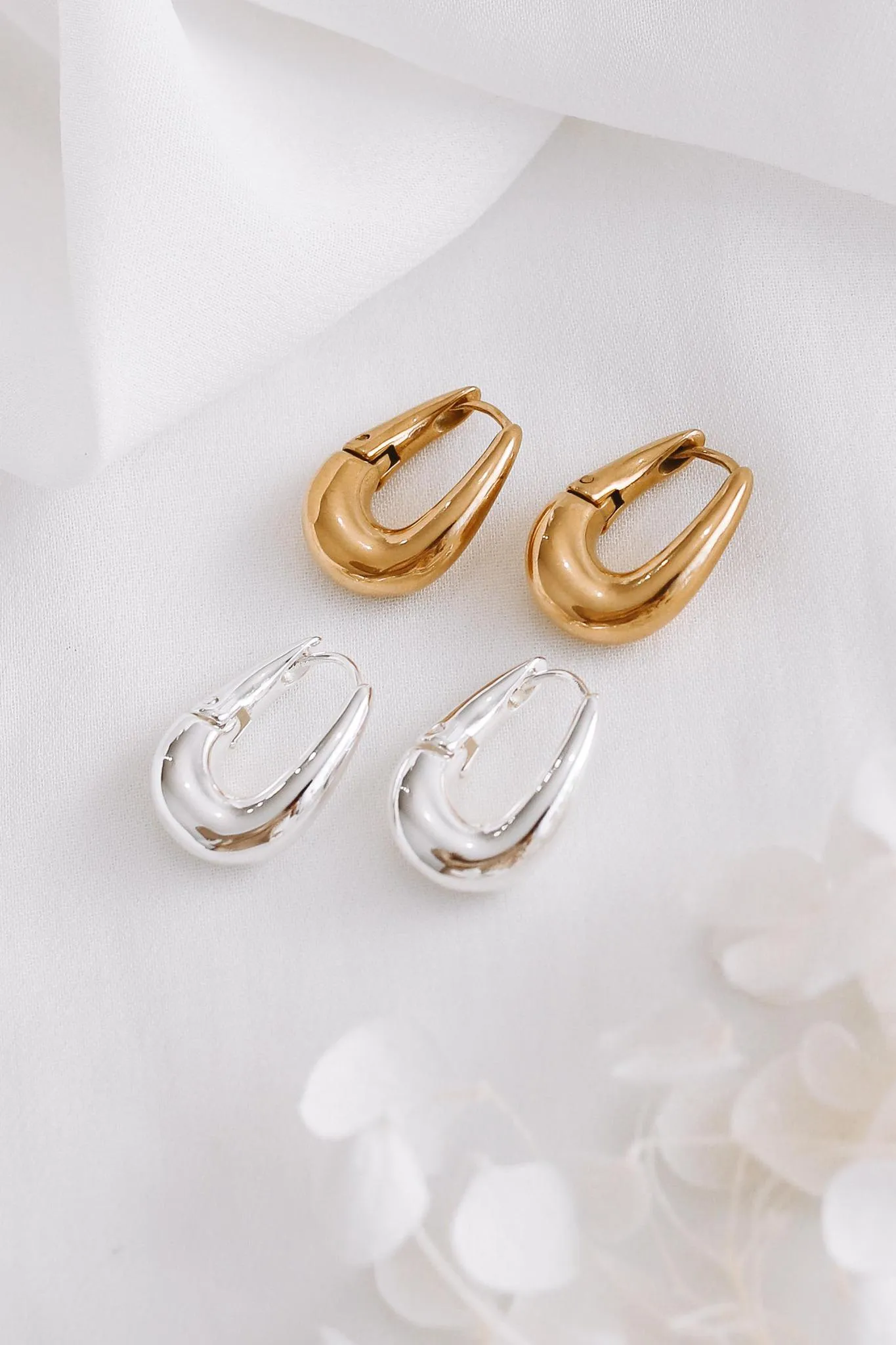 Zahli - Stainless Steel Hoop Earrings